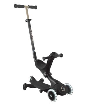 Тротинетка 5 в 1 GLOBBER GO UP DELUXE LIGHTS 360° - черна