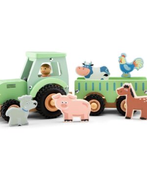 Darvena-igrachka---Traktor-s-remarke-zhivotni-i-fermer