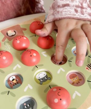 Дървена мемори игра за деца - Ябълково дърво