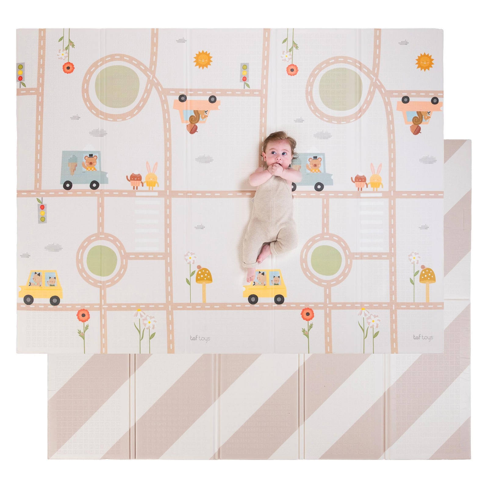 Бебешка двустранна подложка от пяна Taf Toys Пътни приключения 150 x 200 см - Image 4