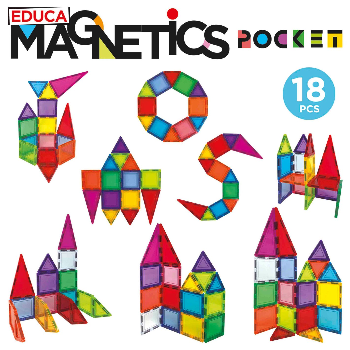 Магнитен конструктор Educa В калъфче 18 части - Image 2